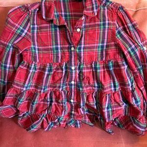 Ralph Lauren Kids Plaid Blouse - Red and Blue
